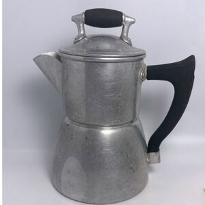 Wear-Ever Drip Coffee Pot OS Silver Good Vintage Aluminum Mid-Century USA